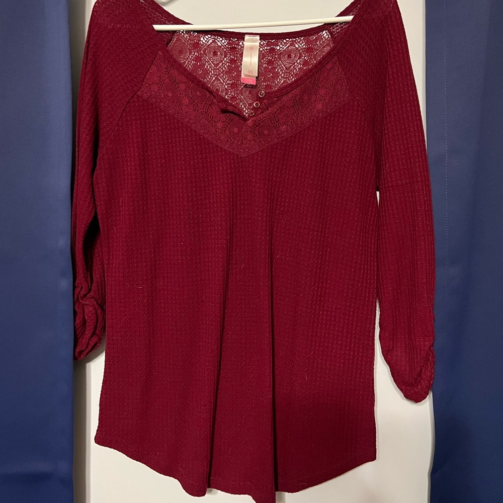 Boho Waffle Knit Shirt.